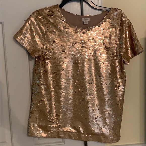 J Crew Gold sequined shirt - Picture 1 of 4